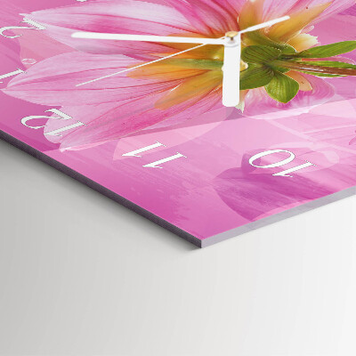 Square wall clock Flower
