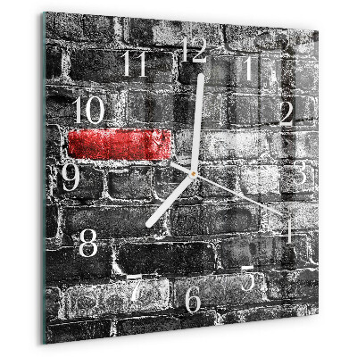 Square wall clock Brick