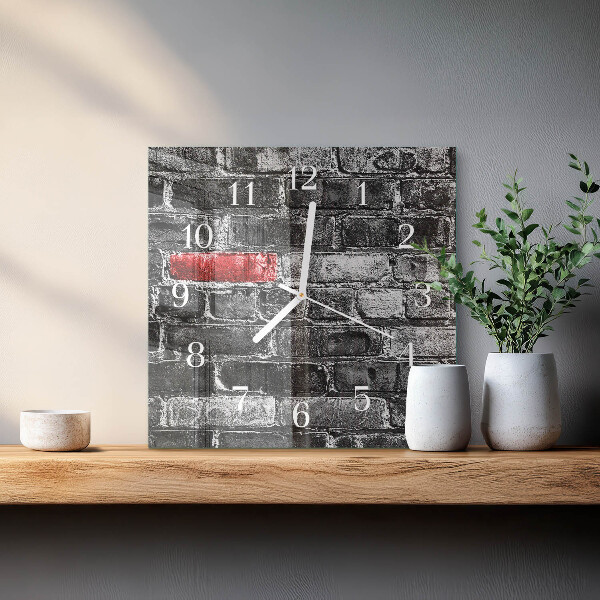 Square wall clock Brick