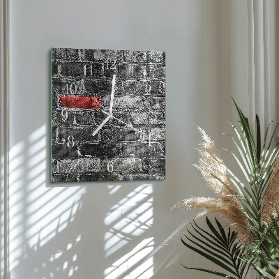 Square wall clock Brick