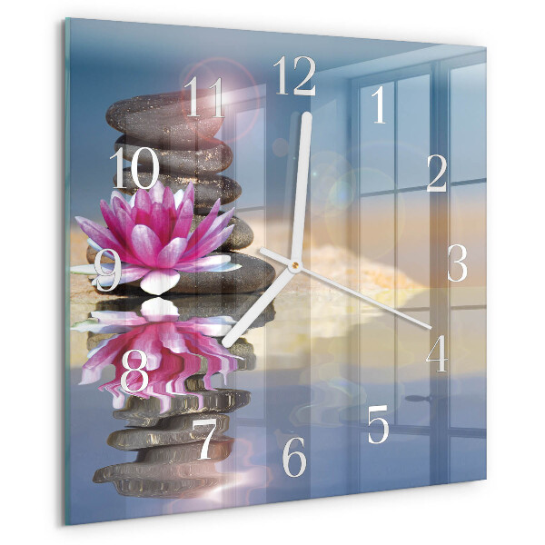 Square wall clock Water Stones