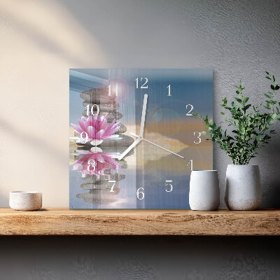Square wall clock Water Stones