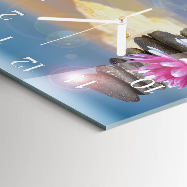 Square wall clock Water Stones