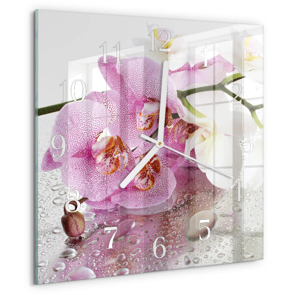 Square wall clock Orchid