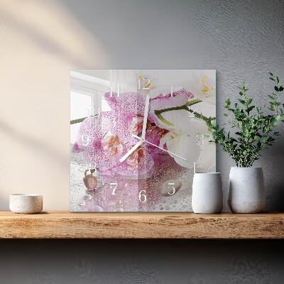 Square wall clock Orchid