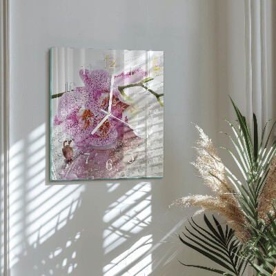 Square wall clock Orchid