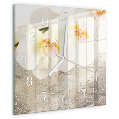 Square wall clock Orchid