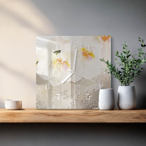 Square wall clock Orchid