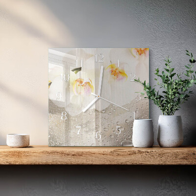 Square wall clock Orchid