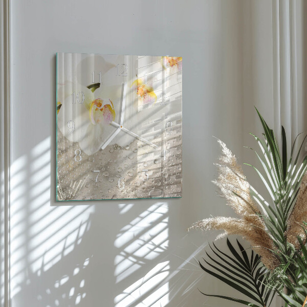 Square wall clock Orchid