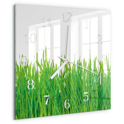 Square wall clock Grass