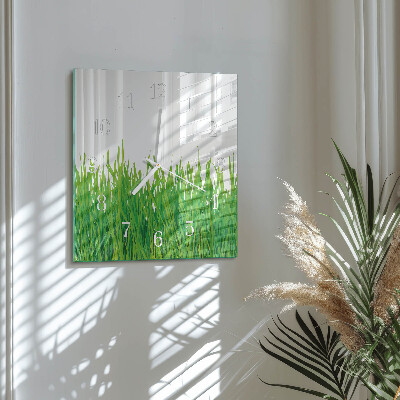 Square wall clock Grass
