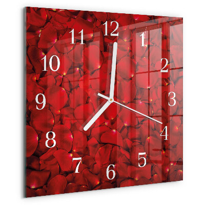 Square wall clock Rose Petals
