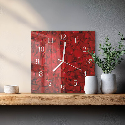 Square wall clock Rose Petals