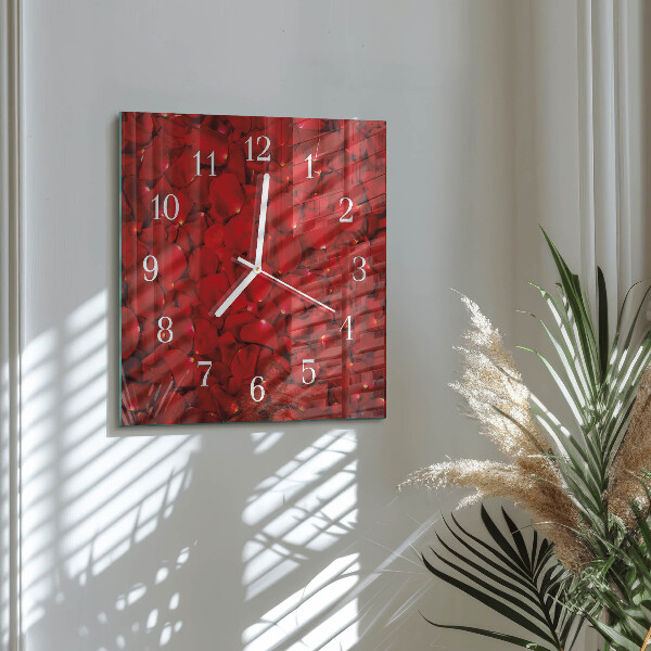 Square wall clock Rose Petals