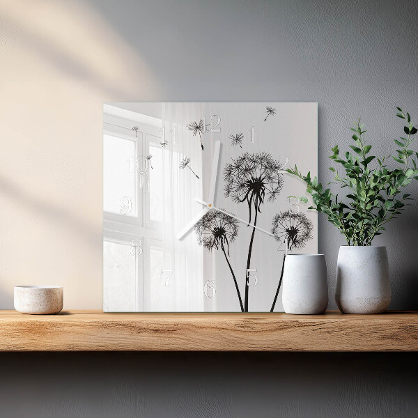 Square wall clock Dandelion