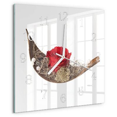Square wall clock Rose