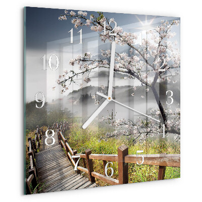 Square wall clock Spring