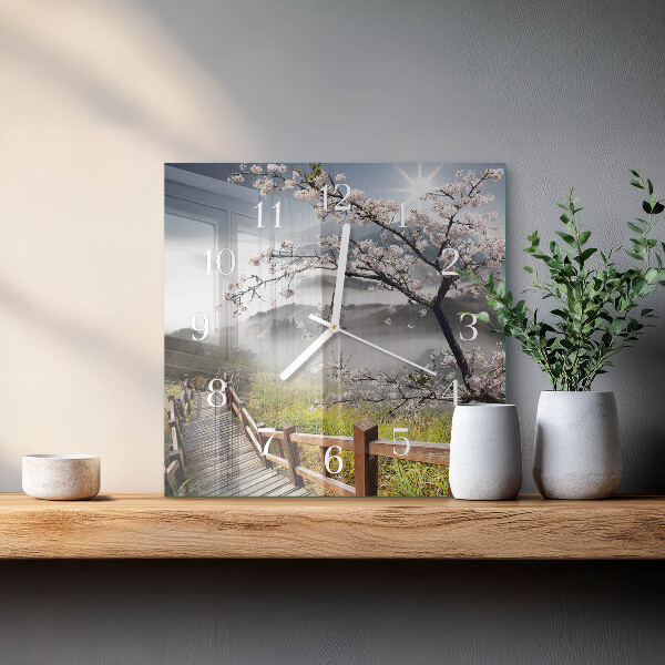 Square wall clock Spring