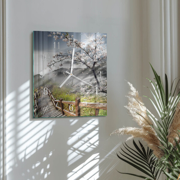 Square wall clock Spring
