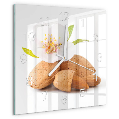 Square wall clock Almonds