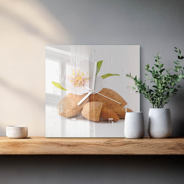 Square wall clock Almonds
