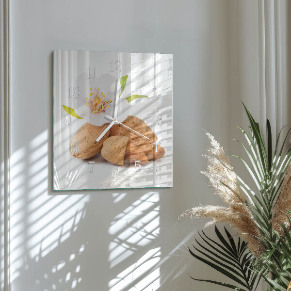 Square wall clock Almonds