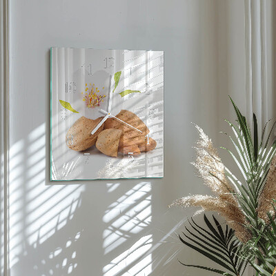 Square wall clock Almonds