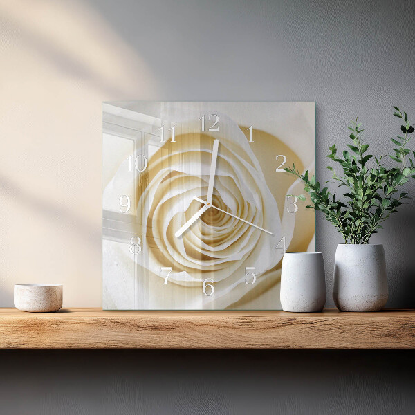 Square wall clock Rose
