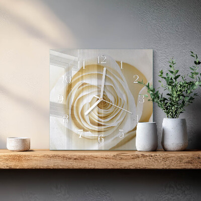Square wall clock Rose