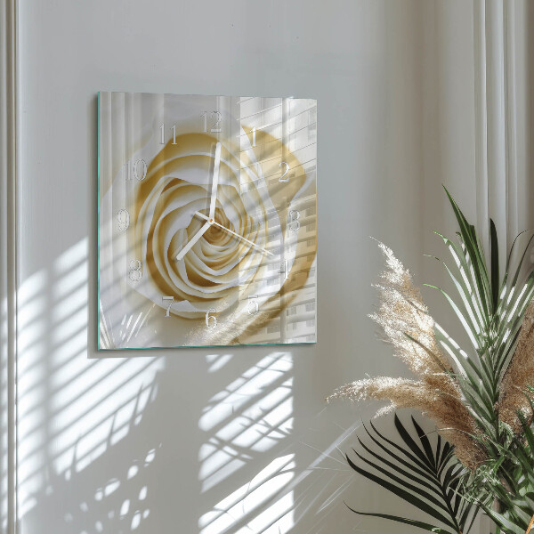 Square wall clock Rose