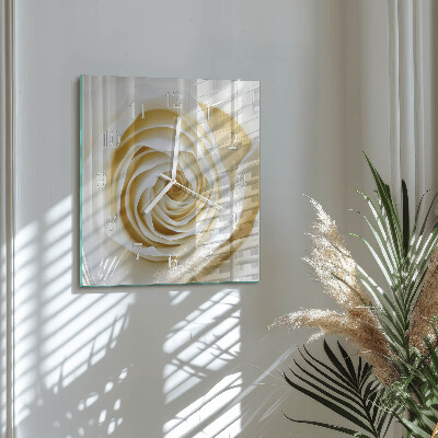 Square wall clock Rose