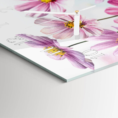 Square wall clock Flowers