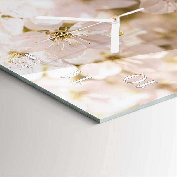 Square wall clock Flowers