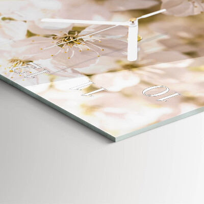 Square wall clock Flowers