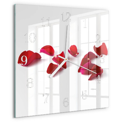 Square wall clock Rose Petals