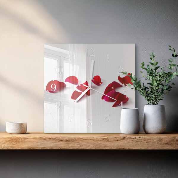 Square wall clock Rose Petals
