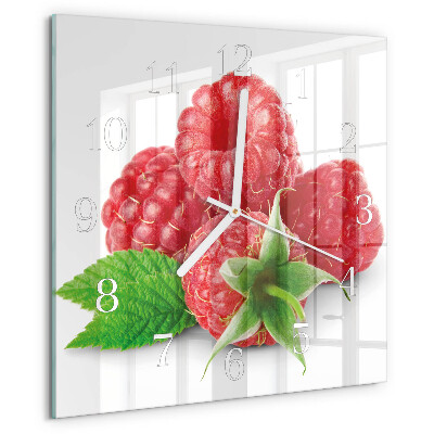 Square wall clock Raspberries
