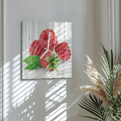 Square wall clock Raspberries