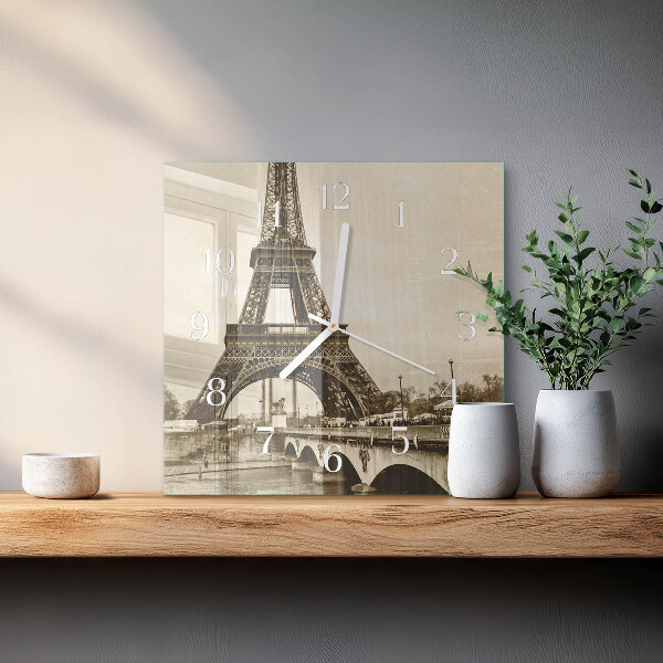 Square wall clock Paris