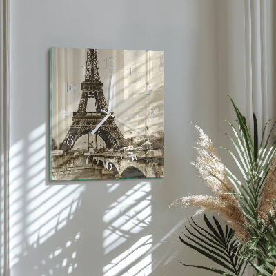 Square wall clock Paris
