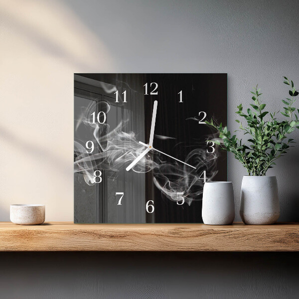 Square wall clock Smoke
