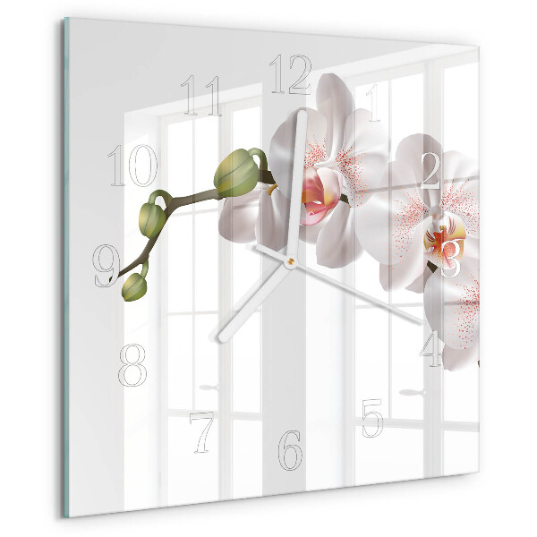 Square wall clock Orchid