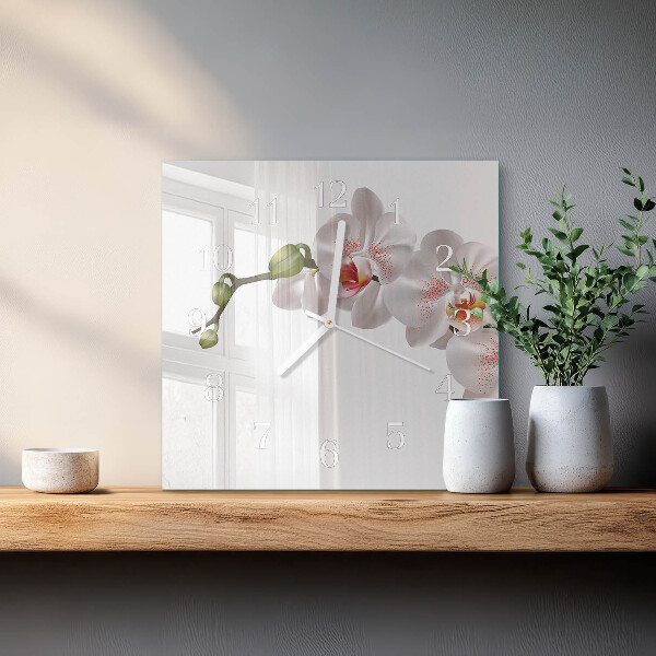 Square wall clock Orchid