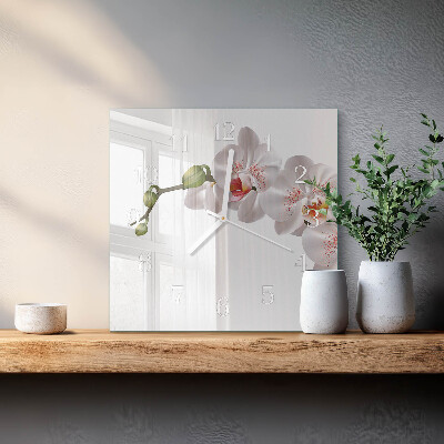 Square wall clock Orchid
