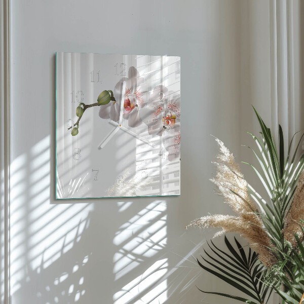Square wall clock Orchid