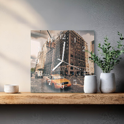 Square wall clock Taxi