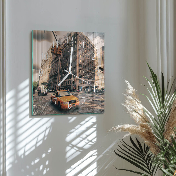 Square wall clock Taxi