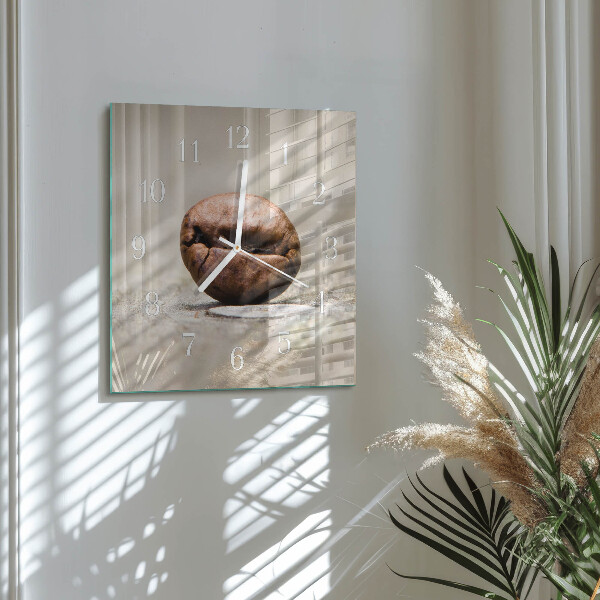Square wall clock Coffee Bean