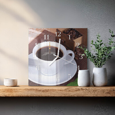 Square wall clock Coffee